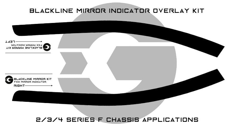 BMW 2/3/4 Series (F Chassis) Blackline Mirror Indicator Overlay Kit