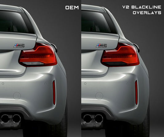 BMW 2 Series M2 Competition 2018-2020 (F22/F87 LCI) Lite Taillight Overlay Kit-Exterior-Silicon Valley Bimmer