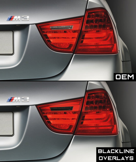 BMW 3 Series M3 2009-2011 (E90/E91 LCI) Blackline Taillight Overlay Kit-Exterior-Silicon Valley Bimmer