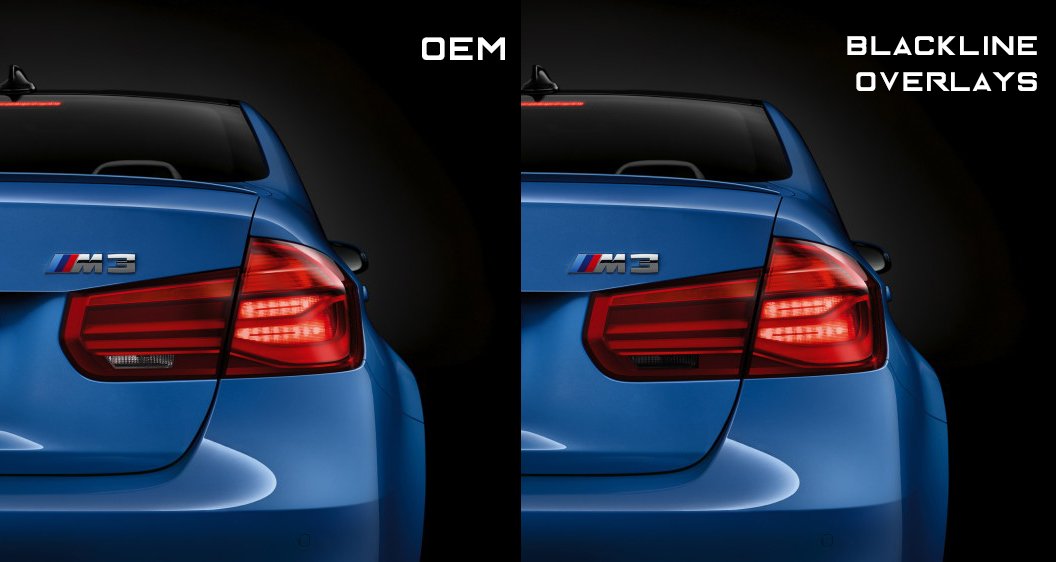 BMW 3 Series M3 2016-2018 (F30/F80 LCI) Blackline Taillight Overlay Kit-Exterior-Silicon Valley Bimmer