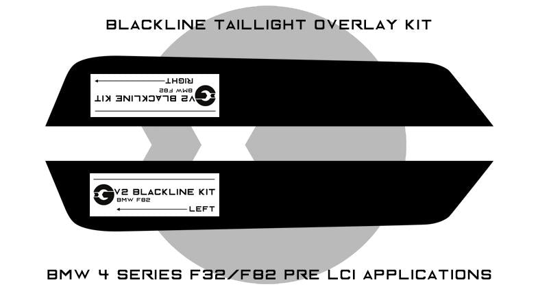 BMW 4 Series M4 2013-2016 (F32/F82 Pre LCI) Blackline Taillight Overlay Kit-Exterior-Silicon Valley Bimmer