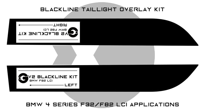 BMW 4 Series M4 2017+ (F32/F82 LCI) Blackline Taillight Overlay Kit-Exterior-Silicon Valley Bimmer