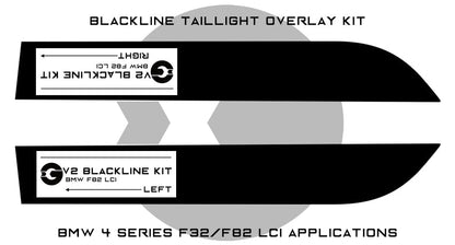 BMW 4 Series M4 2017+ (F32/F82 LCI) Blackline Taillight Overlay Kit-Exterior-Silicon Valley Bimmer
