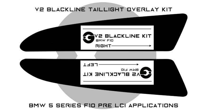 BMW 5 Series 2010-2013 (F10 Pre LCI) Blackline Taillight Overlay Kit-Exterior-Silicon Valley Bimmer