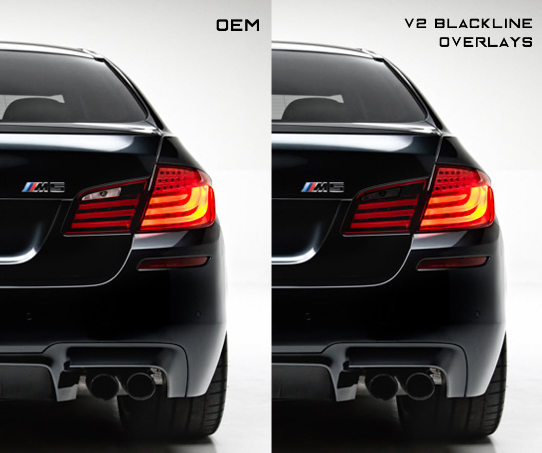 BMW 5 Series 2010-2013 (F10 Pre LCI) Blackline Taillight Overlay Kit-Exterior-Silicon Valley Bimmer