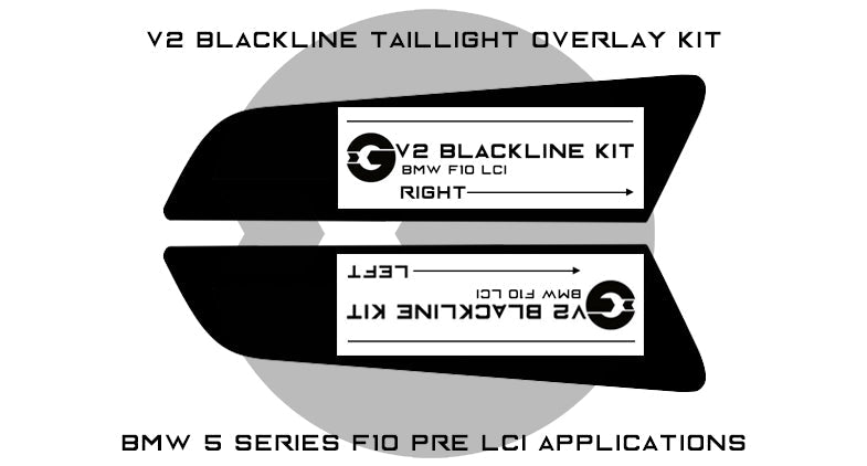 BMW 5 Series 2014-2017 (F10 LCI) Blackline Taillight Overlay Kit-Exterior-Silicon Valley Bimmer
