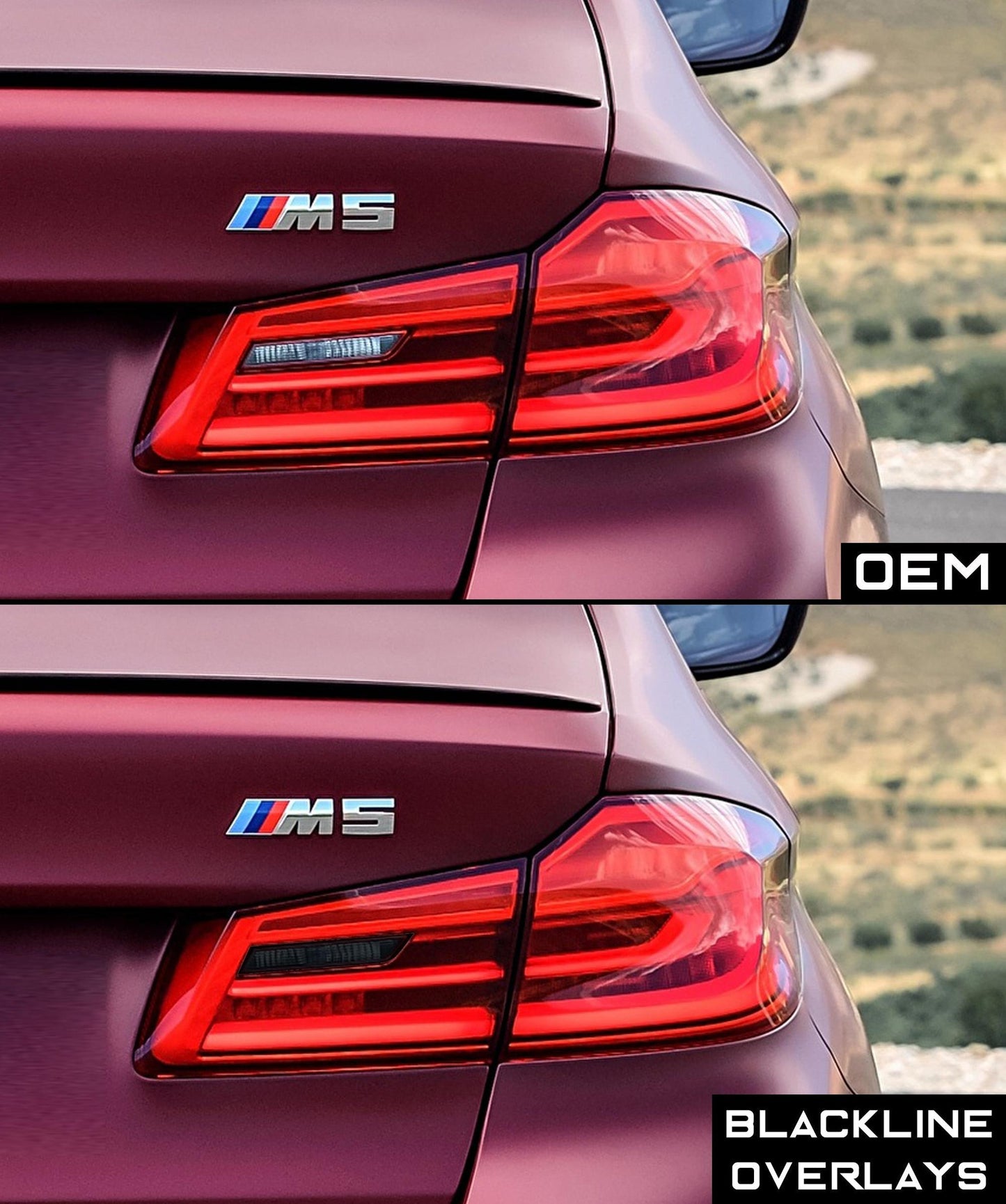 BMW 5 Series 2017-2020 (F90 Pre LCI) Blackline Taillight Overlay Kit-Exterior-Silicon Valley Bimmer