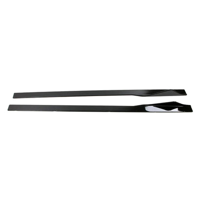 MHC Black BMW M2/2 Series Full Length Side Skirts With Fin In Gloss Black (F87/F22)