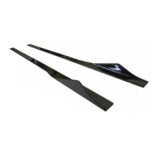 MHC Black BMW M2/2 Series Full Length Side Skirts With Fin In Gloss Black (F87/F22)