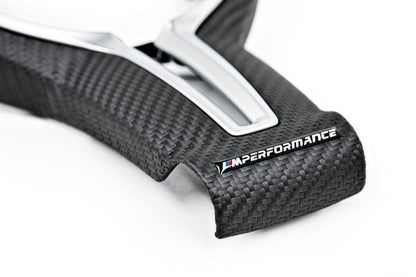 BMW F8X M Performance Steering Wheel Trim - Matte Carbon-Interior-Silicon Valley Bimmer