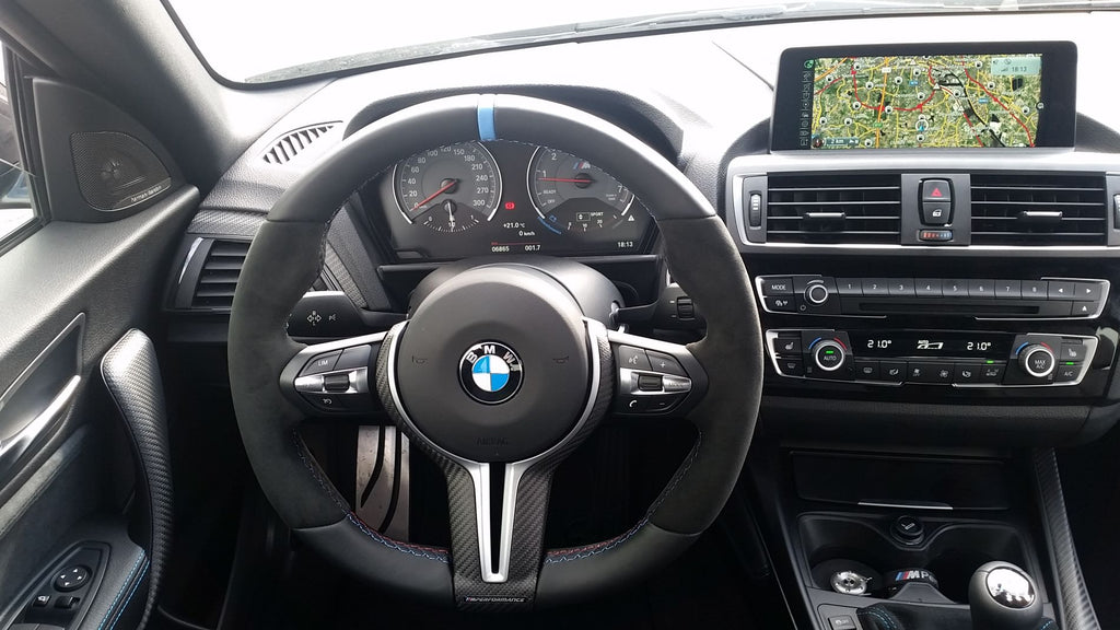 BMW F8X M Performance Steering Wheel Trim - Matte Carbon-Interior-Silicon Valley Bimmer