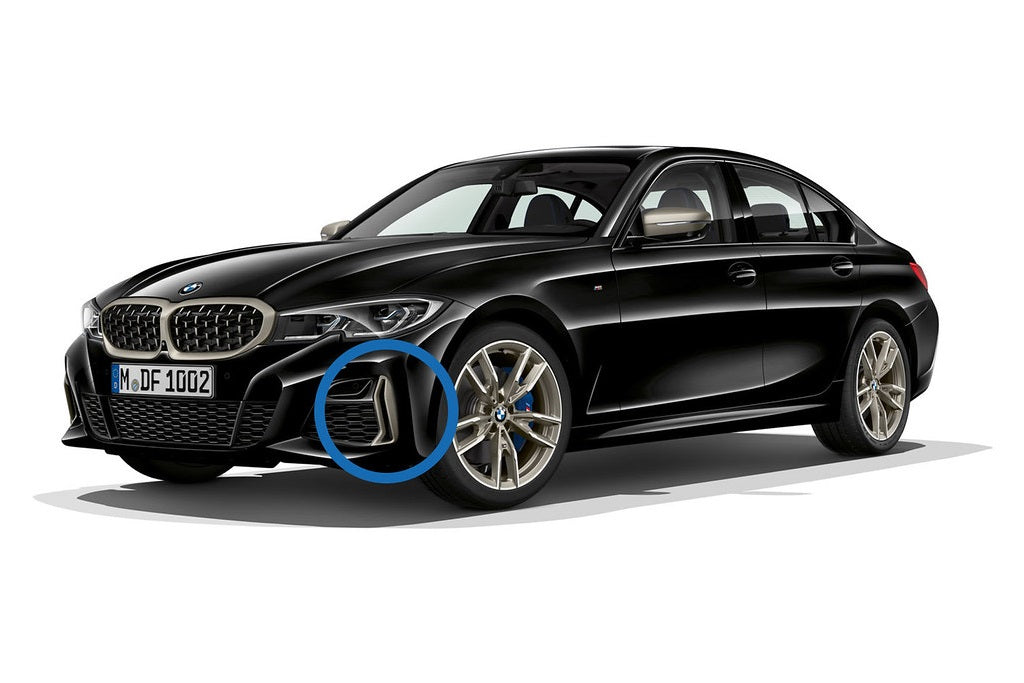 BMW G20 3-Series Pre-LCI M-Sport Front Bumper Grille Trim Set - Gloss Black-Exterior-Silicon Valley Bimmer