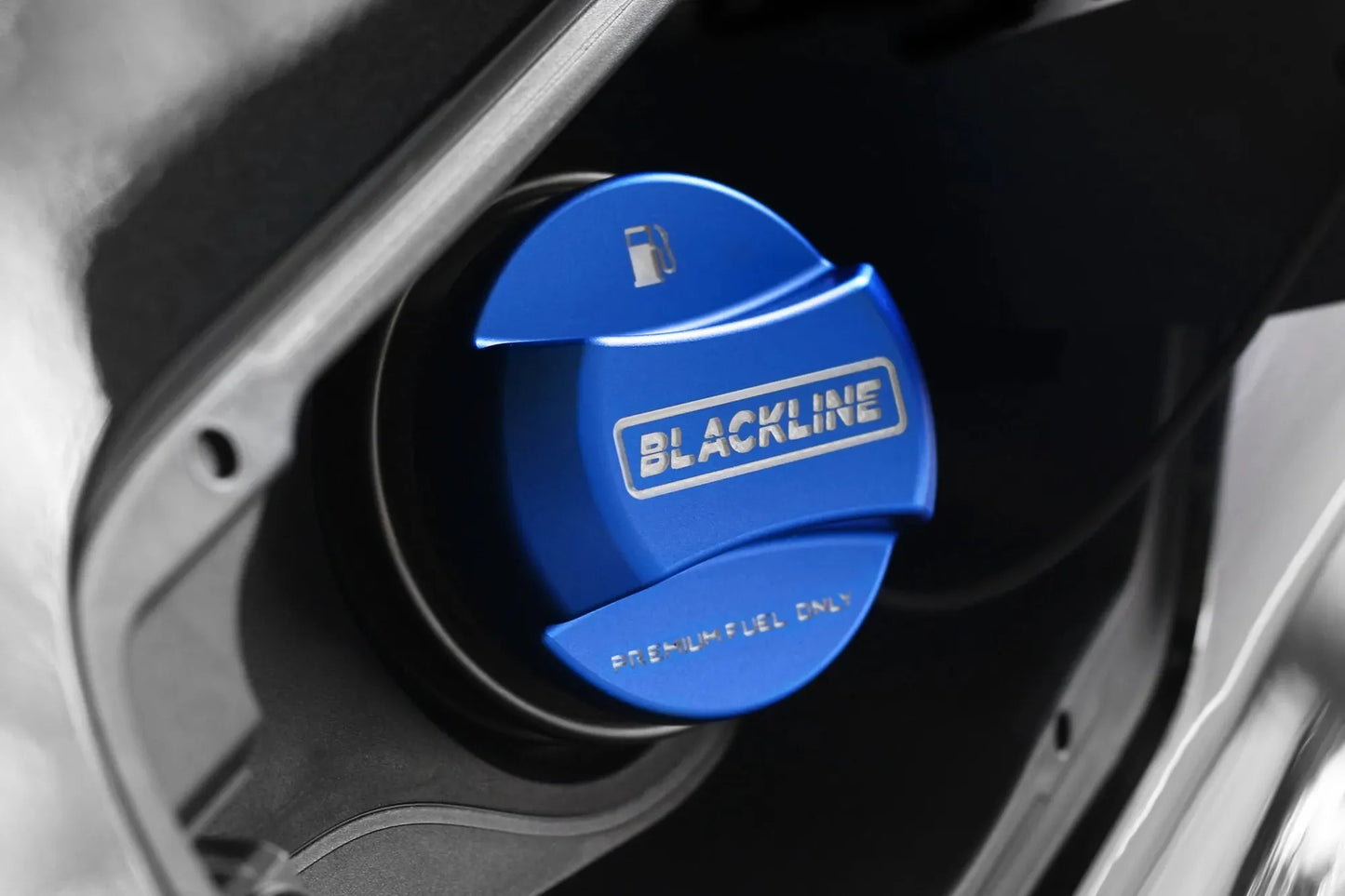 BMW M Car Series Blackline Performance Motorsport Blue Fuel Cap Cover-Exterior-Silicon Valley Bimmer