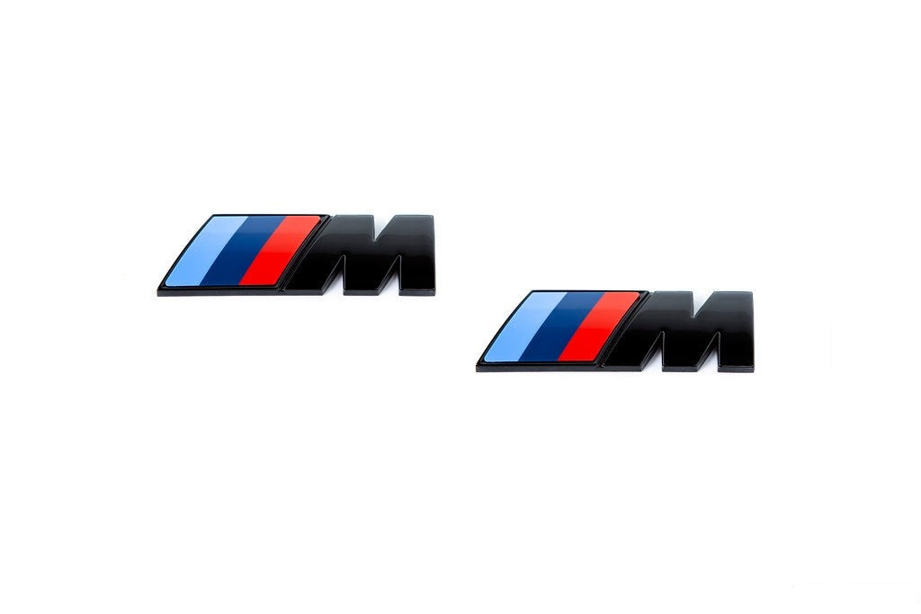 BMW M Fender Emblem Set - Gloss Black-Exterior-Silicon Valley Bimmer