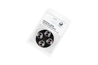 BMW M Logo Valve Stem Cap Set - Silver-Wheels-Silicon Valley Bimmer