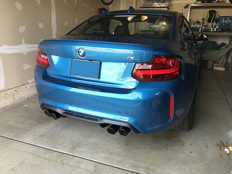 BMW M Performance F87 M2 Black Chrome Exhaust Tip Set - Slant Cut-Exhaust-Silicon Valley Bimmer