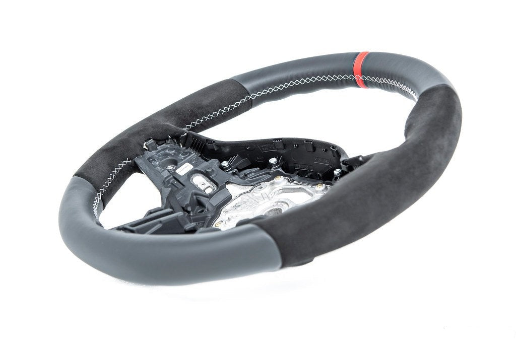 BMW M Performance G-Chassis Steering Wheel - Red Stripe + Silver Grey Stitching-Interior-Silicon Valley Bimmer