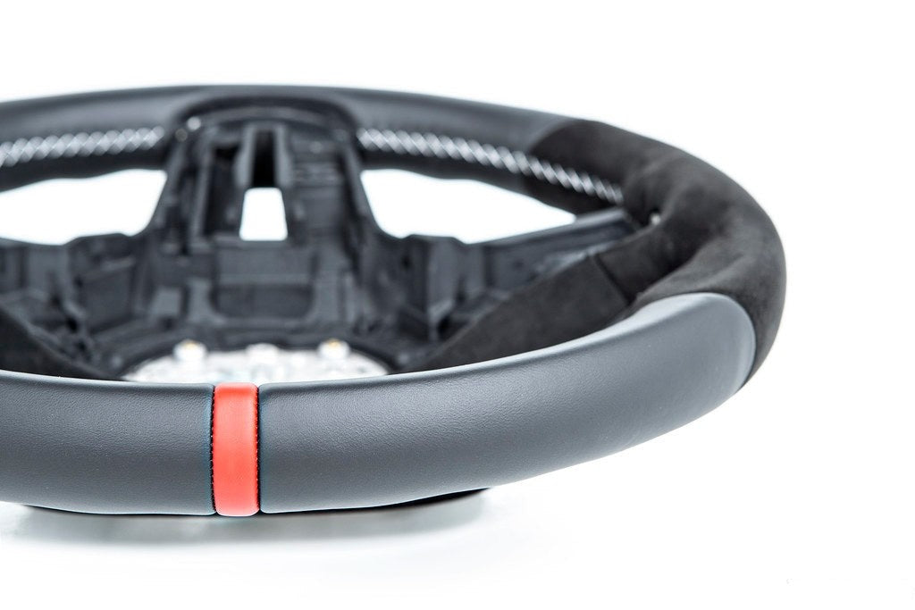 BMW M Performance G-Chassis Steering Wheel - Red Stripe + Silver Grey Stitching-Interior-Silicon Valley Bimmer