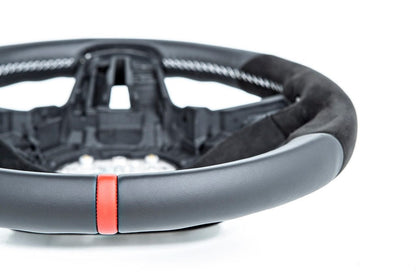 BMW M Performance G-Chassis Steering Wheel - Red Stripe + Silver Grey Stitching-Interior-Silicon Valley Bimmer