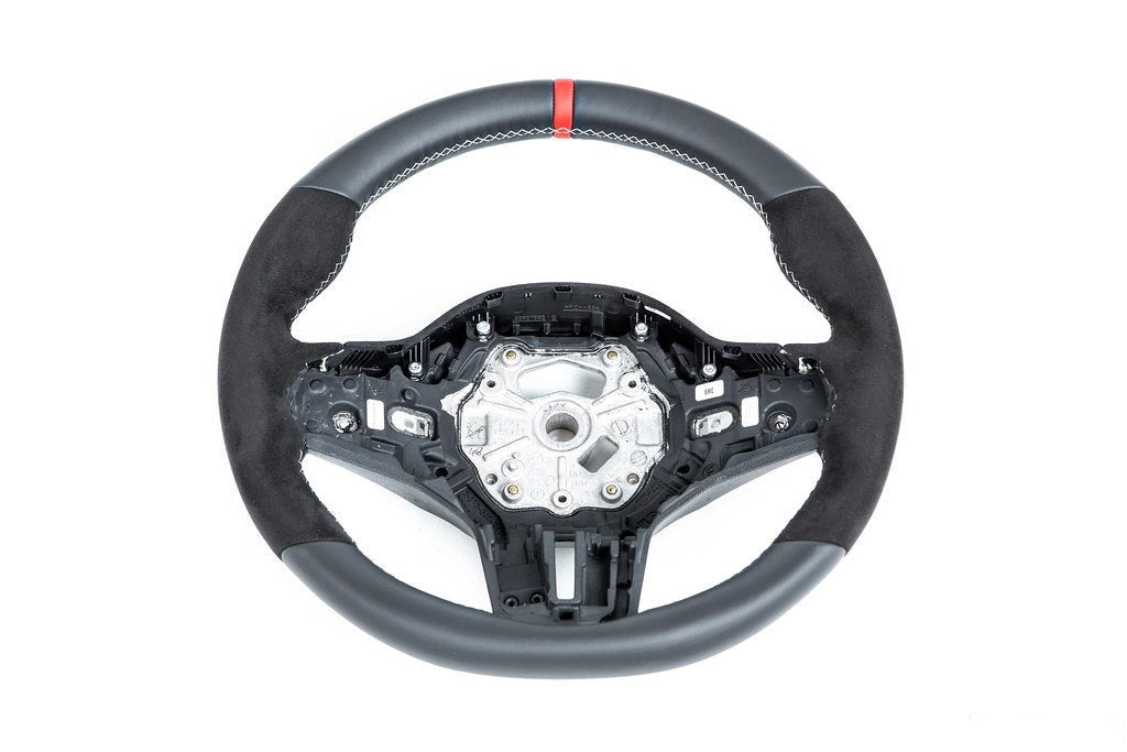 BMW M Performance G-Chassis Steering Wheel - Red Stripe + Silver Grey Stitching-Interior-Silicon Valley Bimmer