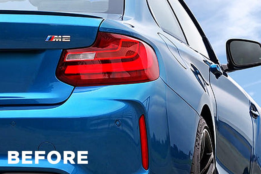 BMW M2 / M2 Competition (F87) Blackline Rear Reflector Overlay Kit-Exterior-Silicon Valley Bimmer
