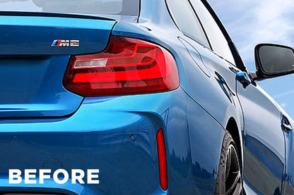 BMW M2 / M2 Competition (F87) Blackline Rear Reflector Overlay Kit-Exterior-Silicon Valley Bimmer