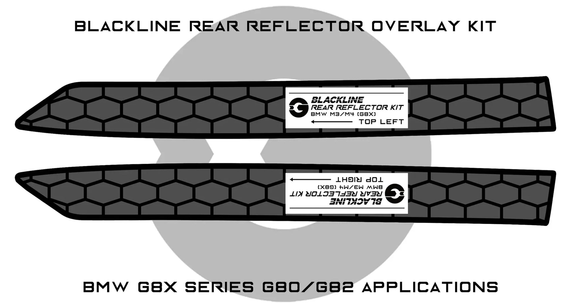 BMW M3 / M4 Competition 2021+ (G80/G82) BLACKLINE Rear Reflector Overlay Kit-Exterior-Silicon Valley Bimmer