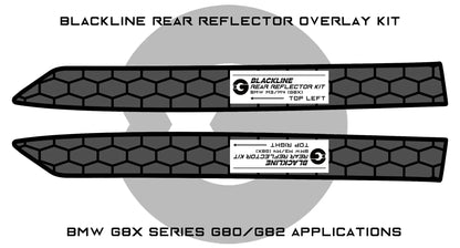 BMW M3 / M4 Competition 2021+ (G80/G82) BLACKLINE Rear Reflector Overlay Kit-Exterior-Silicon Valley Bimmer