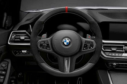 BMW M Performance G-Chassis Steering Wheel - Red Stripe + Silver Grey Stitching