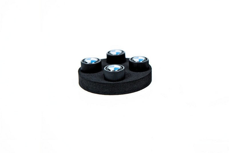 BMW Roundel Valve Stem Cap Set - Black-Wheels-Silicon Valley Bimmer