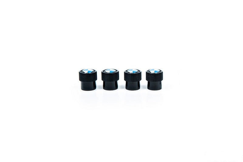 BMW Roundel Valve Stem Cap Set - Black-Wheels-Silicon Valley Bimmer