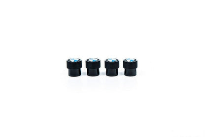 BMW Roundel Valve Stem Cap Set - Black-Wheels-Silicon Valley Bimmer