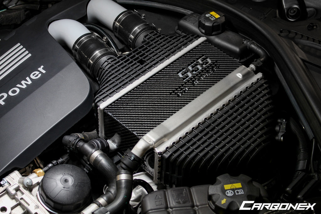 Carbonex F8X (S55) Carbon Charge Cooler Cover - Engraved-Performance-Silicon Valley Bimmer