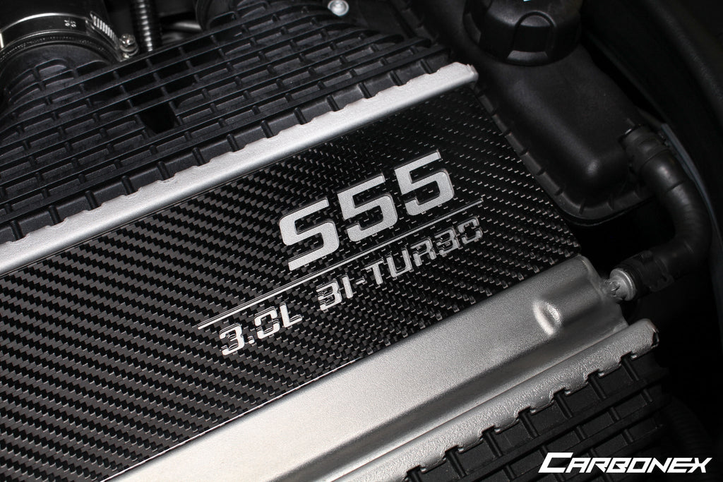 Carbonex F8X (S55) Carbon Charge Cooler Cover - Engraved-Performance-Silicon Valley Bimmer