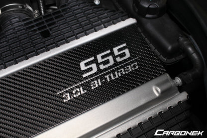 Carbonex F8X (S55) Carbon Charge Cooler Cover - Engraved-Performance-Silicon Valley Bimmer