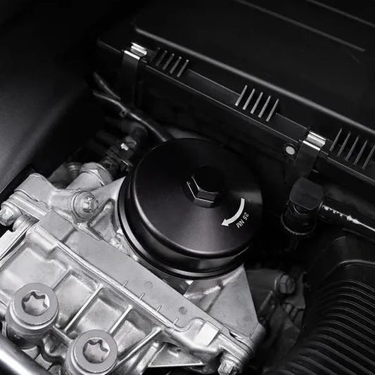 ECS Billet Aluminum Oil Filter Cap-Exterior-Silicon Valley Bimmer