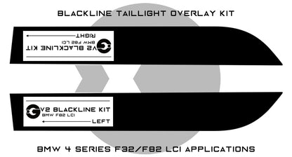 BMW 4 Series M4 2017+ (F32/F82 LCI) Blackline Taillight Overlay Kit
