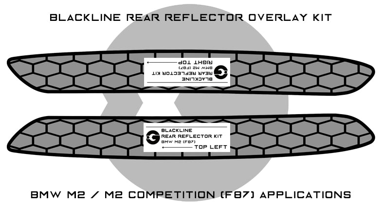 BMW M2 / M2 Competition (F87) Blackline Rear Reflector Overlay Kit