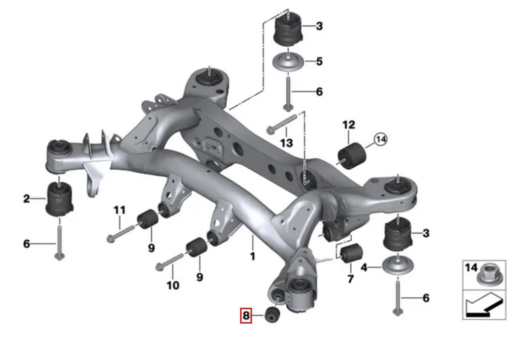 Fall-Line Motorsports E9X M3 / E82 1M Lower Tension Arm Bearing - Inner-Suspension-Silicon Valley Bimmer
