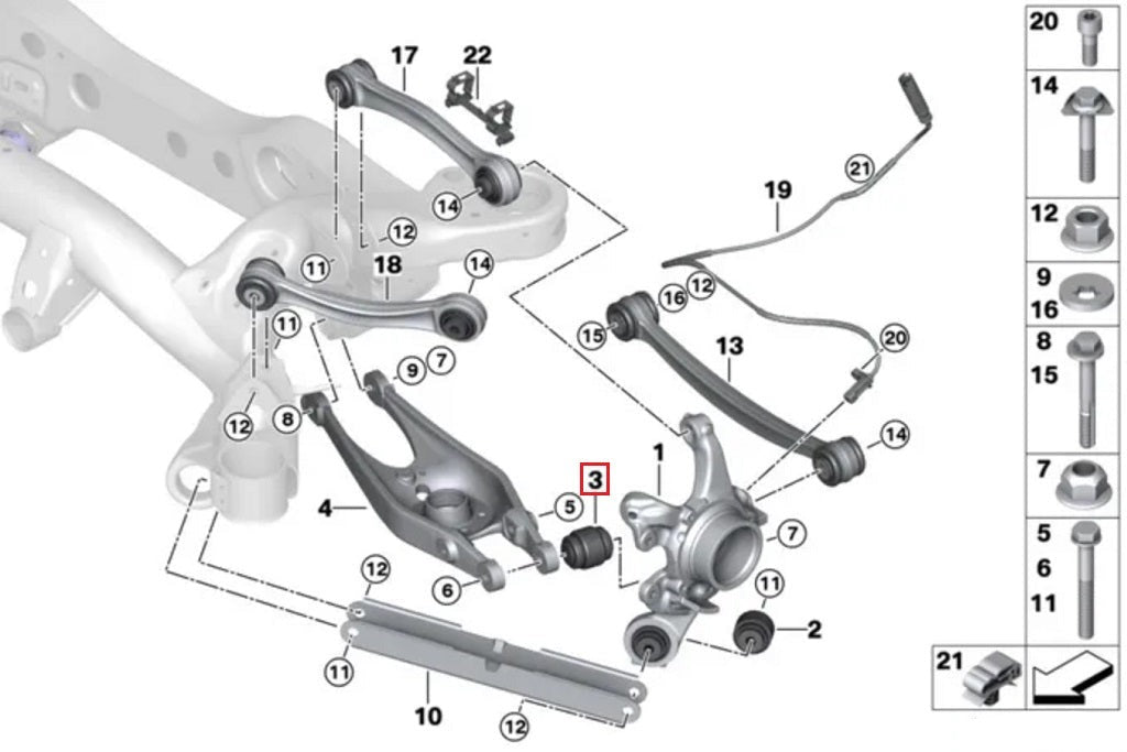 Fall-Line Motorsports E9X M3 / E82 1M Rear Lower Control Arm Bearing Set - Outer-Suspension-Silicon Valley Bimmer