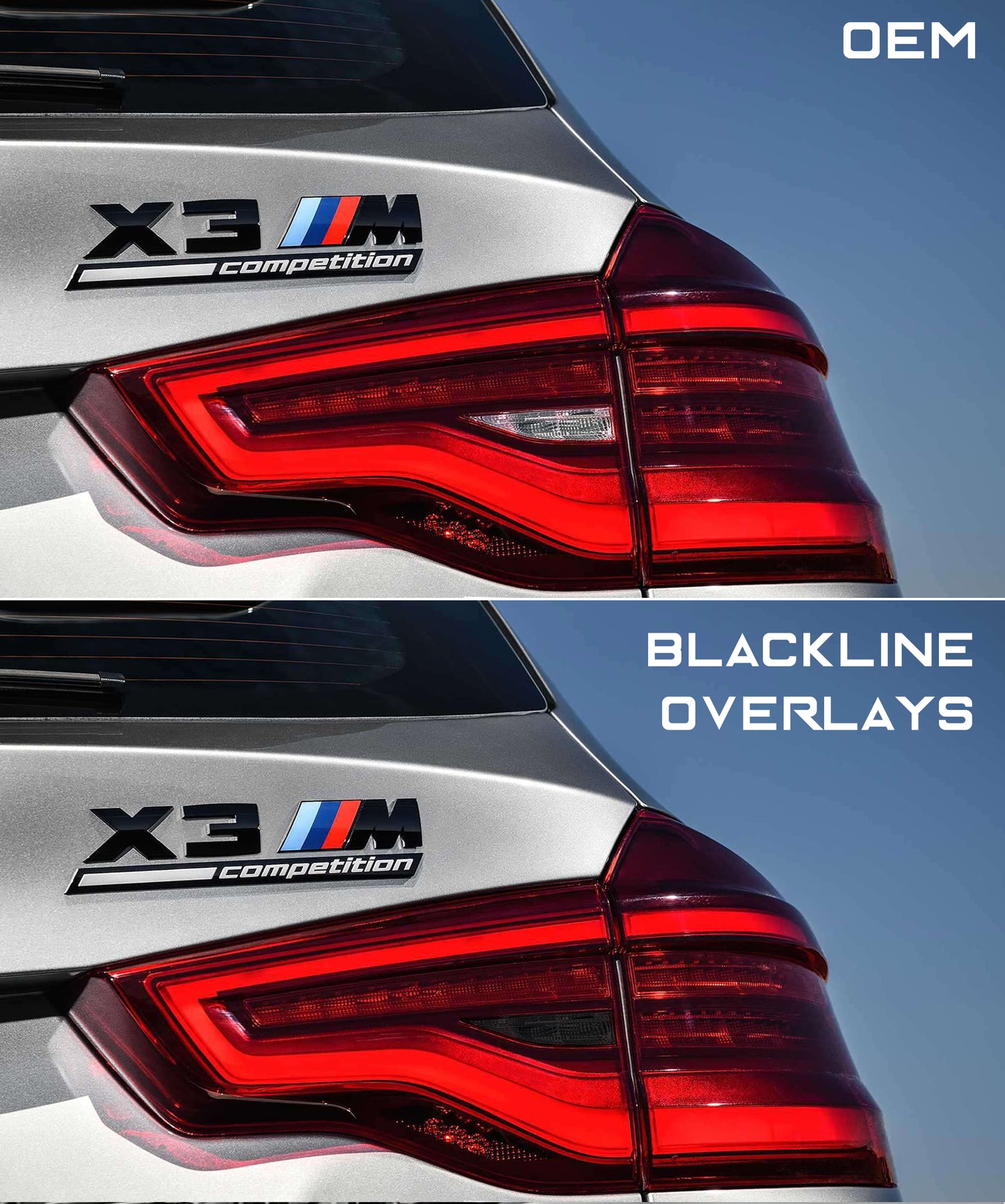 BMW X3 Series 2018+ (G01/F97) Blackline Taillight Overlay Kit