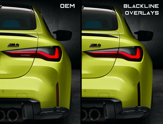 BMW M3 / M4 Competition 2021+ (G80/G82) BLACKLINE Rear Reflector Overlay Kit