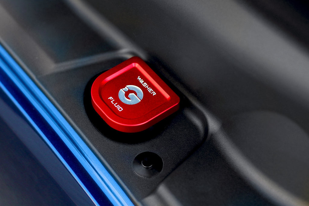 Goldenwrench Blackline Performance A90 Supra Edition RED Billet Washer Fluid Cap-Exterior-Silicon Valley Bimmer
