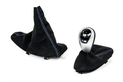 IND E9X M3 Tri-Color Stitched Alcantara Shift Boot Set-Interior-Silicon Valley Bimmer