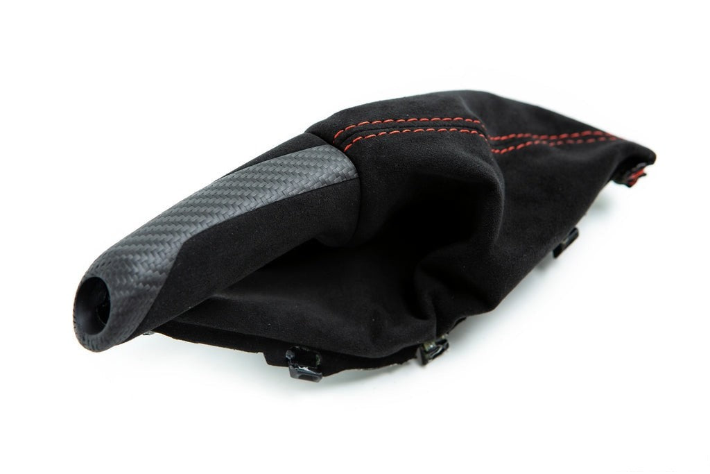 IND F87 M2 Matte Carbon Stitched Parking Brake Handle-Interior-Silicon Valley Bimmer