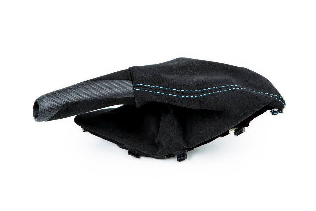 IND F87 M2 Matte Carbon Stitched Parking Brake Handle-Interior-Silicon Valley Bimmer