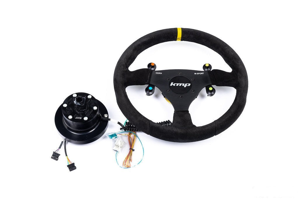 KMP E9X M3 / E82 1M Racing Wheel + Quick-Release Hub Kit - 6MT-Interior-Silicon Valley Bimmer