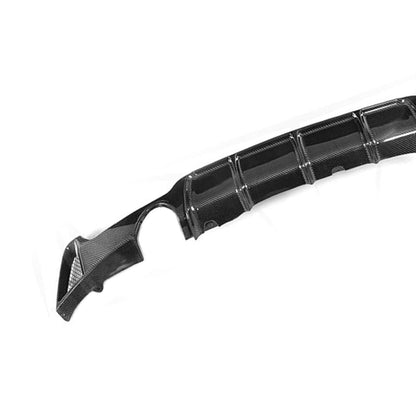 MHC BMW 4 Series Performance Style Dual Exhaust Rear Diffuser In Gloss Carbon Fibre (F32/F33/F36)