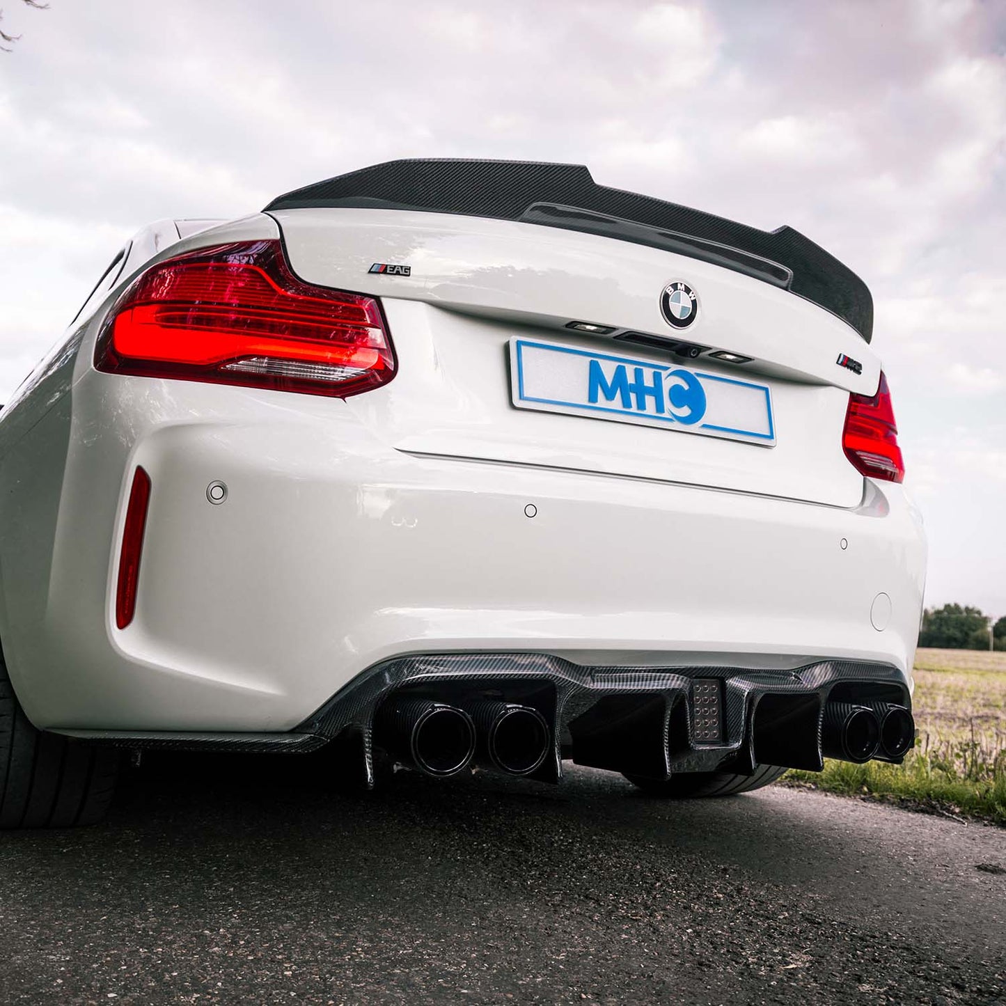 MHC+ BMW M2/2 Series Ducktail Rear Spoiler In Pre Preg Carbon Fibre (F22/F87)