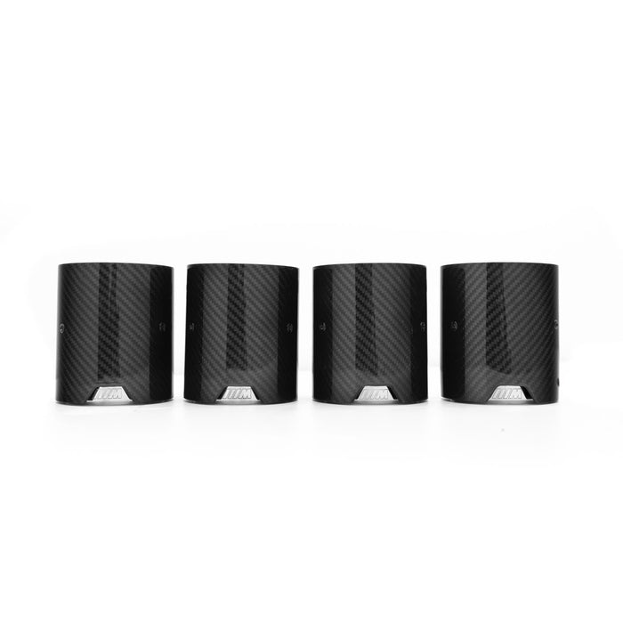 MHC BMW M3/M4 Exhaust Tips In Chrome & Gloss Carbon Fibre (G80/G81/G82/G83)